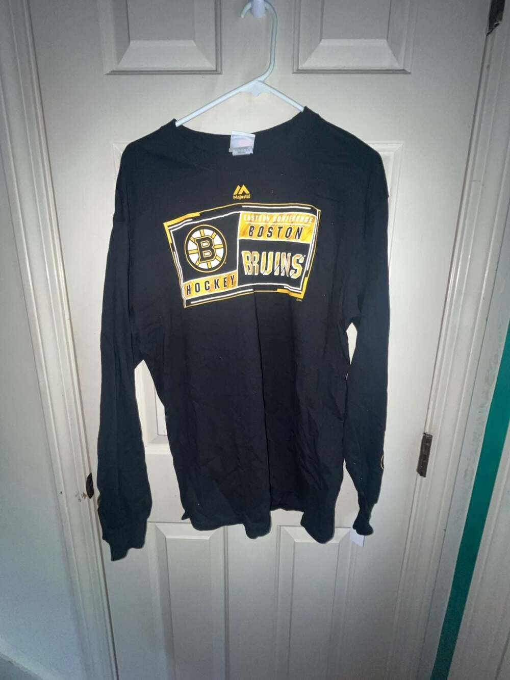 Majestic Boston Bruins Long Sleeve T-Shirt Size L Black NHL Hockey